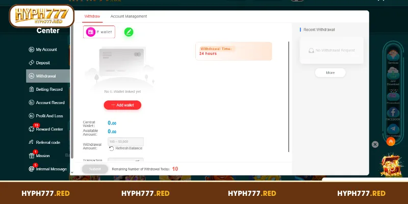 Easy Steps for Submitting a HYPH777 Withdrawal Request
